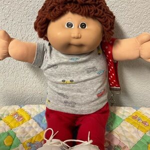 VTG Cabbage Patch Kid Boy Hong Kong Auburn Hair Brown Eyes Head Mold #1 1984
